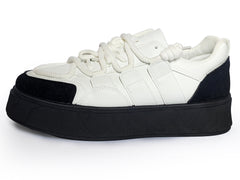 Men's Chunky Sole Sneakers – White & Black