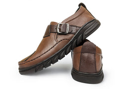 Men’s Leather Casual with Buckle-Dark Mustard