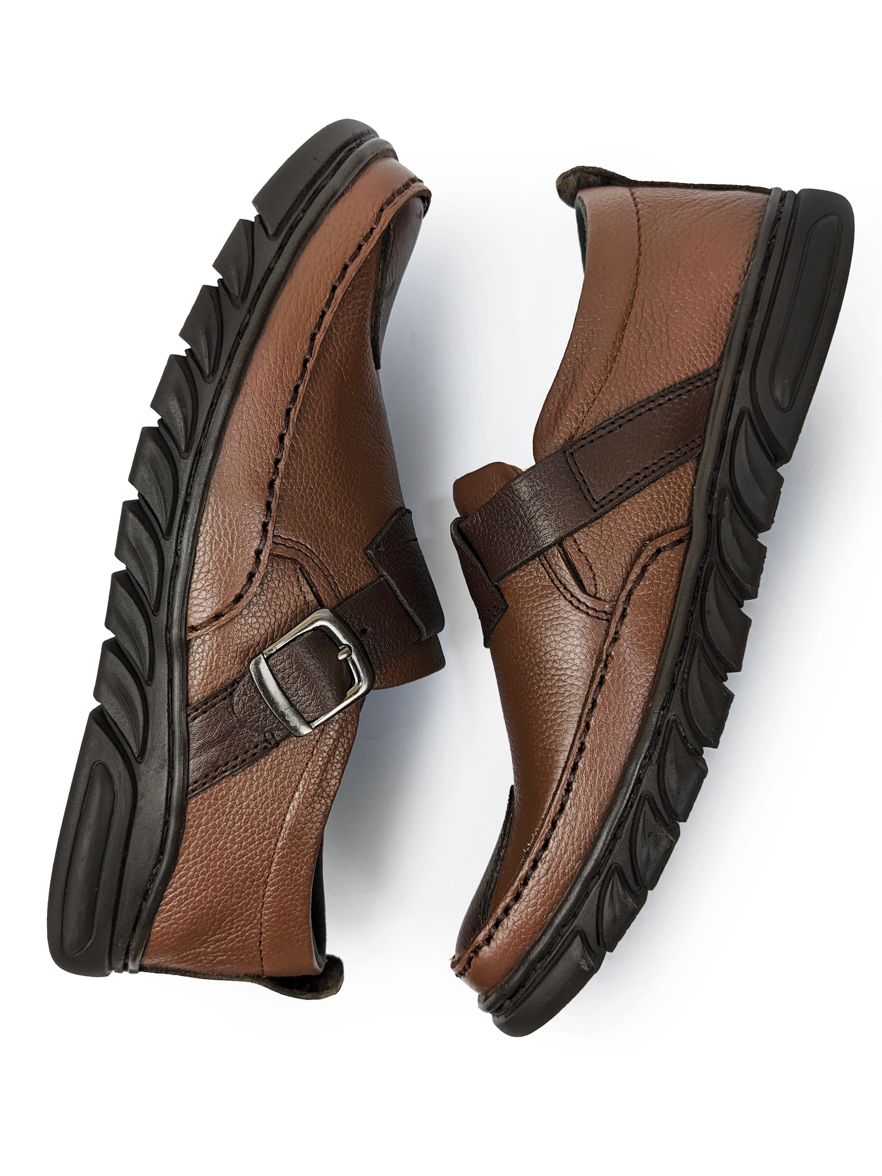 Men’s Leather Casual with Buckle-Dark Mustard